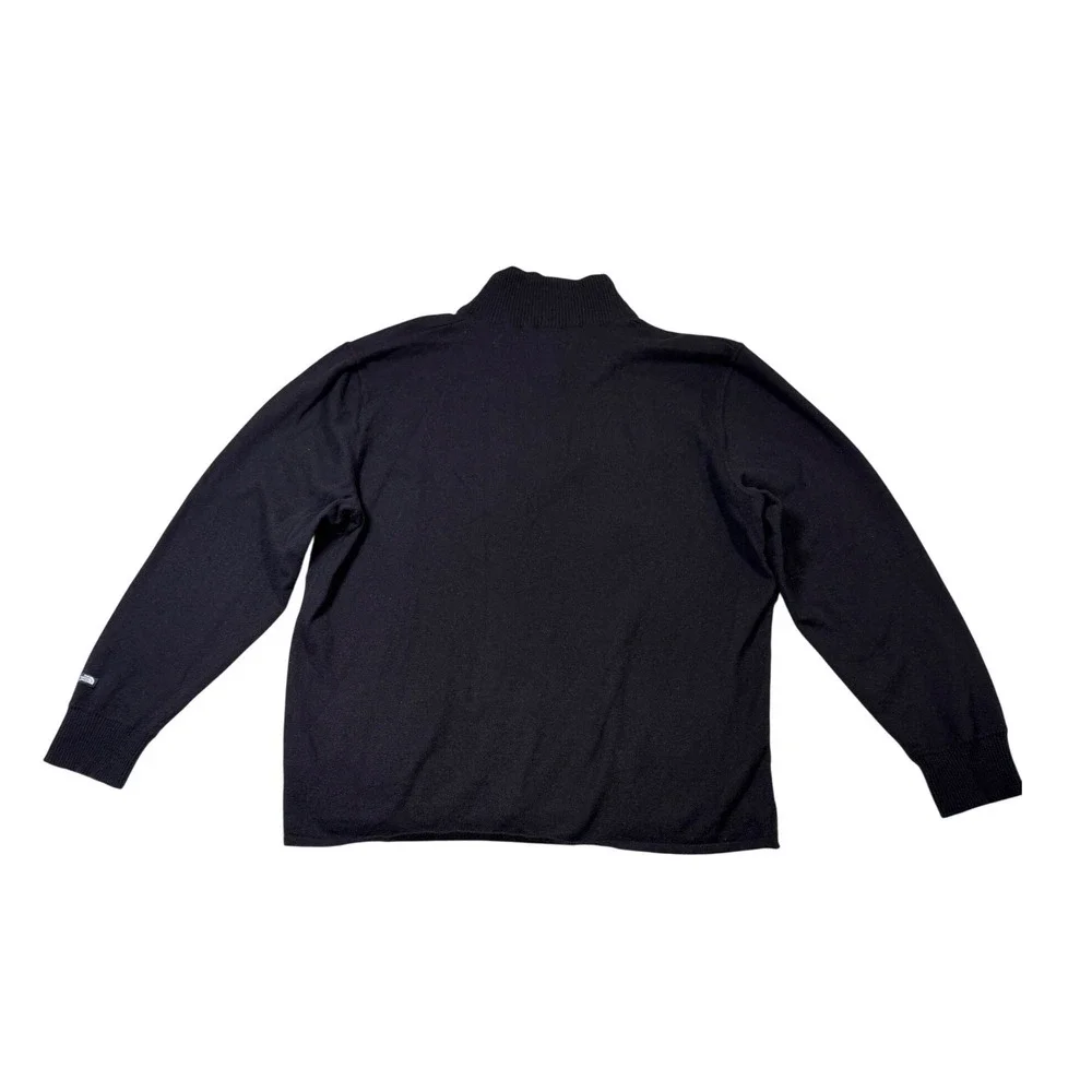 The North Face Mens XL Black Wool Blend Quarter Zip Pullover Sweater Mock Neck